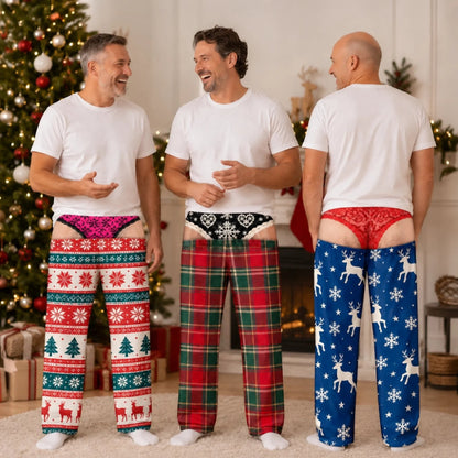 👖🔥 Cheeky Underwear Illusion Christmas Pajama Pants – Funny  Holiday Lounge Pants