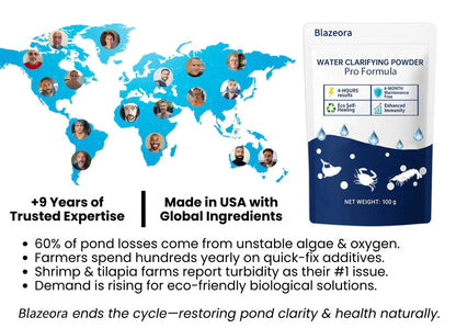 🌟 Official Store |⏱️ Crystal Clear in 24 Hours! | Blazeora Water Clarifying Powder