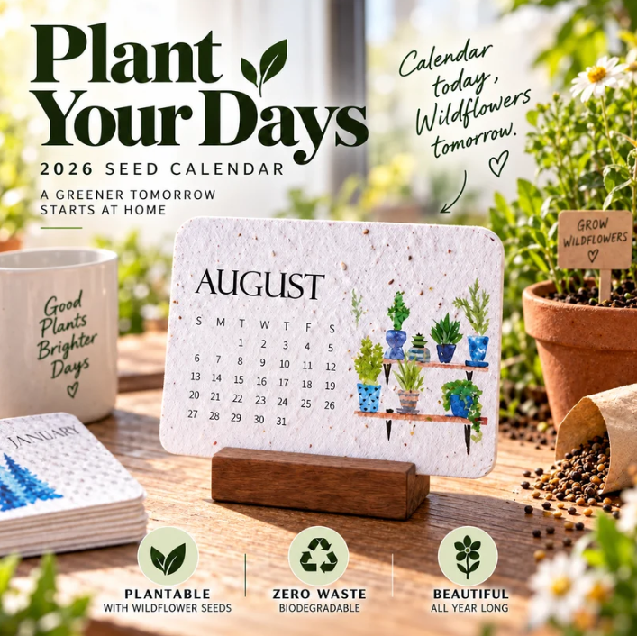 The 2027 Living Botanical Desk Calendar | Hand-Painted Eco Art Edition