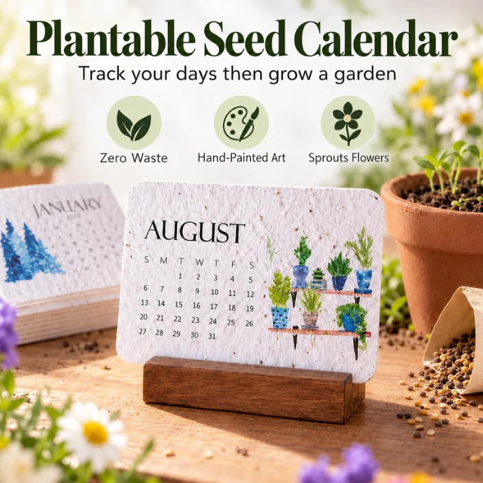 The 2027 Living Botanical Desk Calendar | Hand-Painted Eco Art Edition