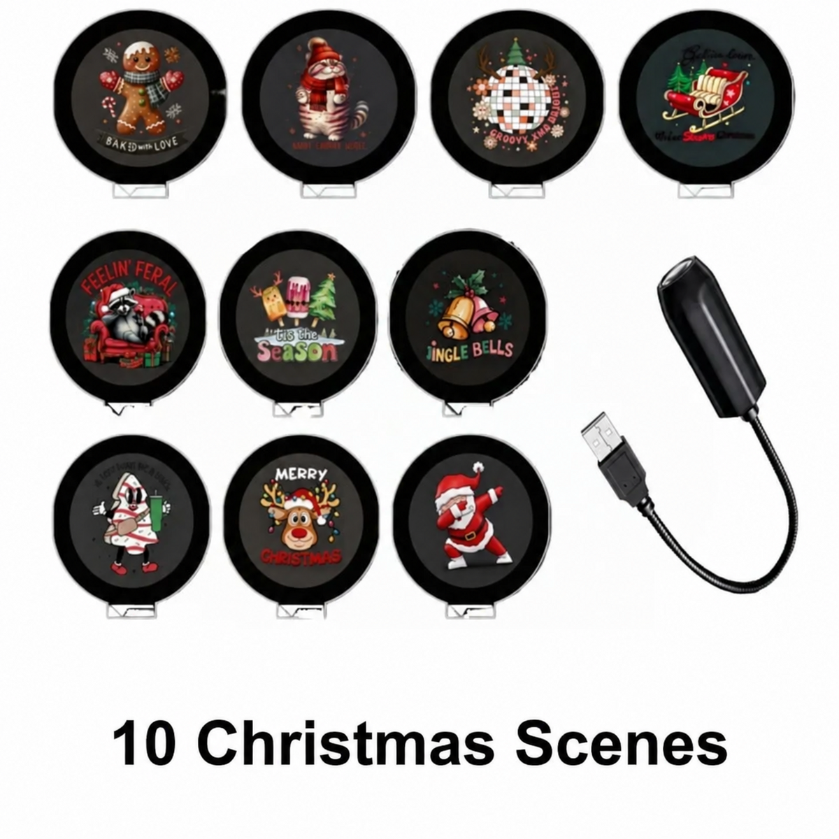 🔥Last Day 49% OFF-Plug-&-Play HD Christmas Projector – 6 or 10 Festive Scenes