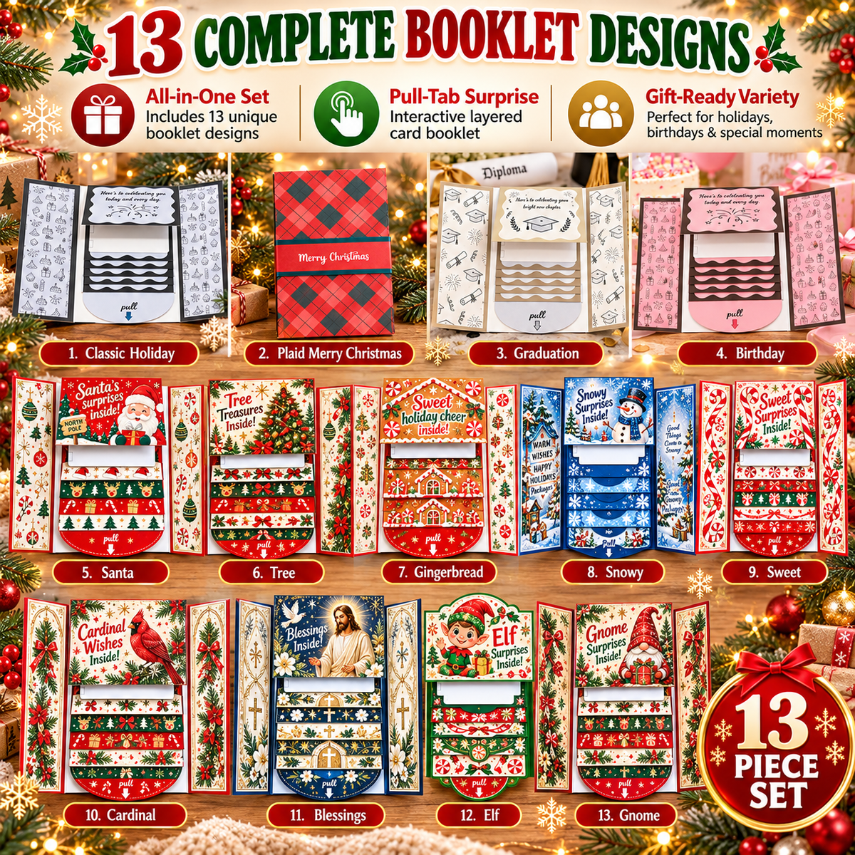 ⏰LAST DAY 50% OFF - 2026 New🎅🎁 Waterfall Christmas Gift Card Booklet 💳✨
