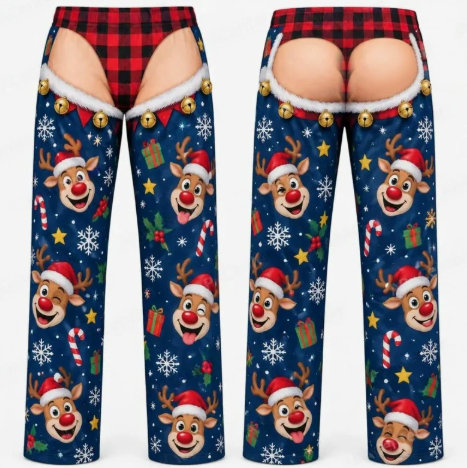 👖🔥 Cheeky Underwear Illusion Christmas Pajama Pants – Funny  Holiday Lounge Pants