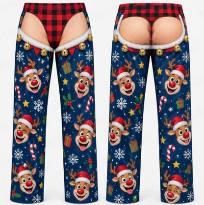 👖🔥 Cheeky Underwear Illusion Christmas Pajama Pants – Funny  Holiday Lounge Pants