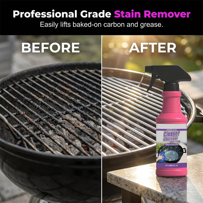 🔥Place an order and receive a free sponge and cleaning cloth—Fast-Acting Heavy-Duty Grill Degreaser Spray