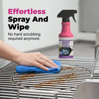 🔥Place an order and receive a free sponge and cleaning cloth—Fast-Acting Heavy-Duty Grill Degreaser Spray