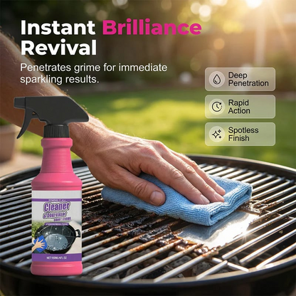 🔥Place an order and receive a free sponge and cleaning cloth—Fast-Acting Heavy-Duty Grill Degreaser Spray