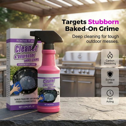 🔥Place an order and receive a free sponge and cleaning cloth—Fast-Acting Heavy-Duty Grill Degreaser Spray